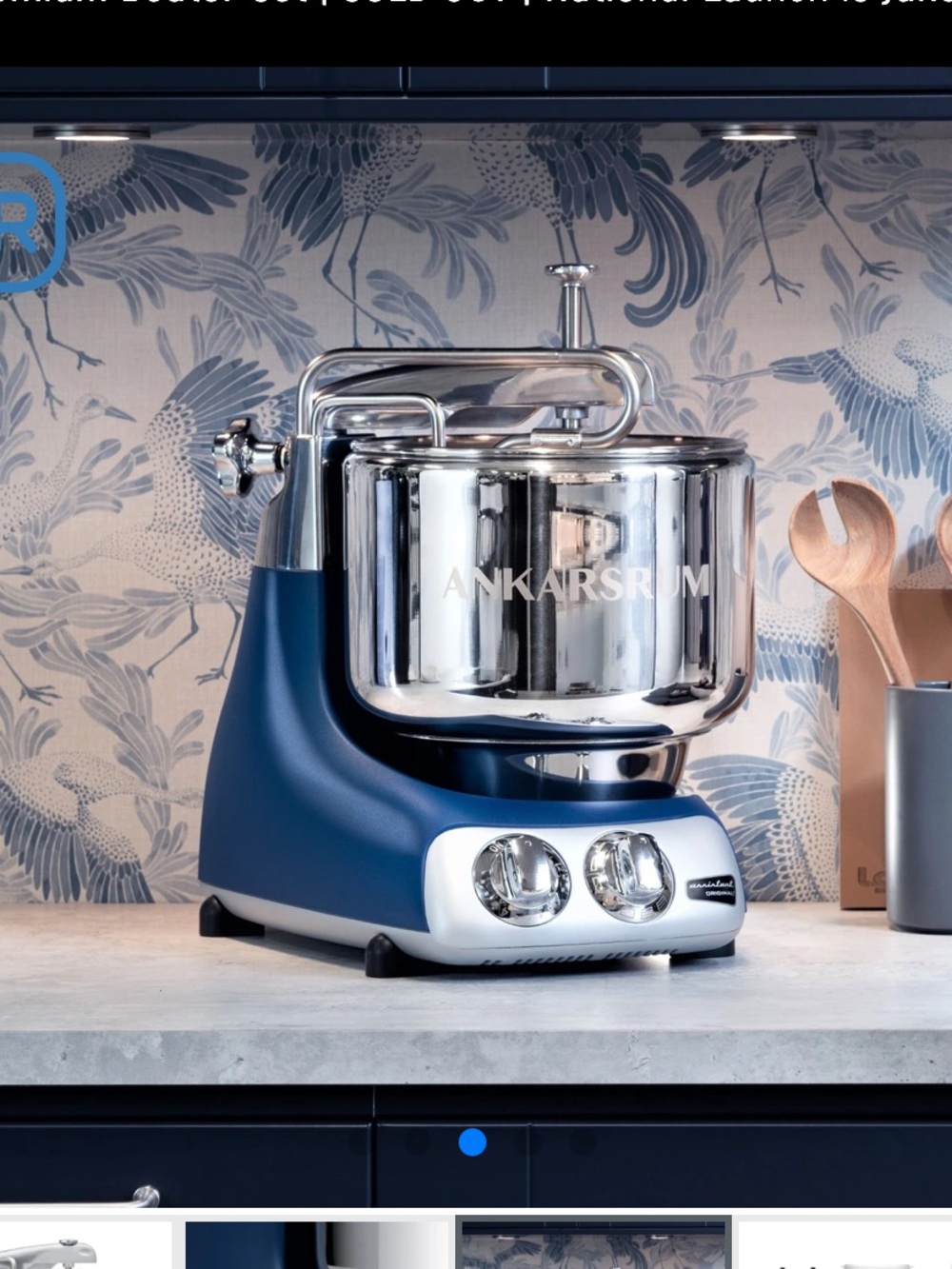Ankarsrum Stand Mixer in Deep Blue